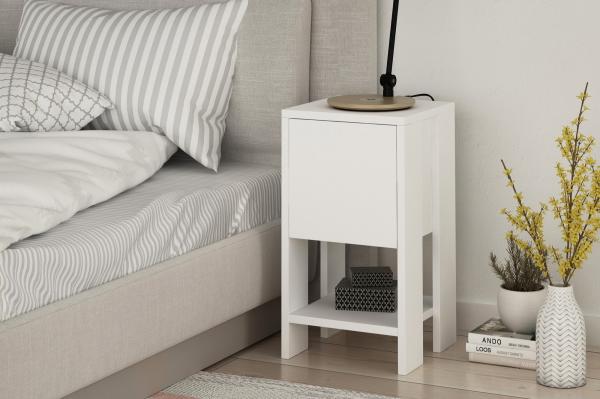 Elegantný nočný stolík EMA 55 cm, MDF, biela