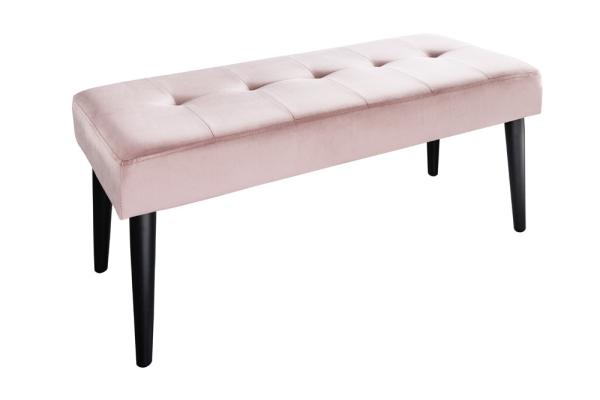 Elegantná lavica BOUTIQUE 95 cm, ružová, zamat