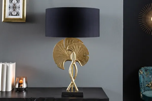 Elegantná stolná lampa GINKGO 62 cm, zlatá, čierna