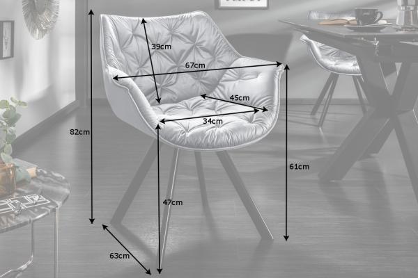 Dizajnová stolička THE DUTCH COMFORT retro šedá, zamat