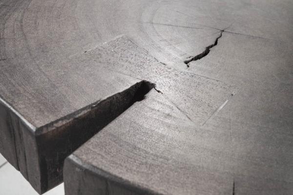Priemyselný príručný stolík GOA 43 cm akácia, šedý