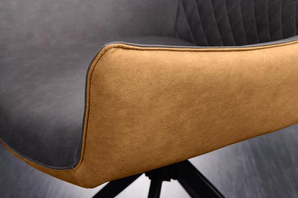 Otočná dizajnová stolička ALPINE šedá, hnedá