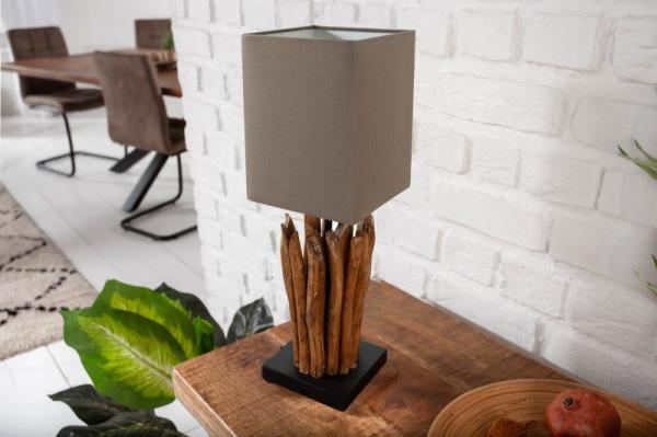 Ručne vyrobená stolová lampa EUPHORIA 45 cm hnedá prírodná
