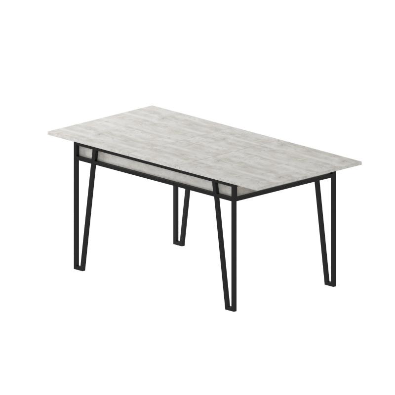 Rozkladací jedálenský stôl PAL 132-170 cm, MDF, biely, čierny