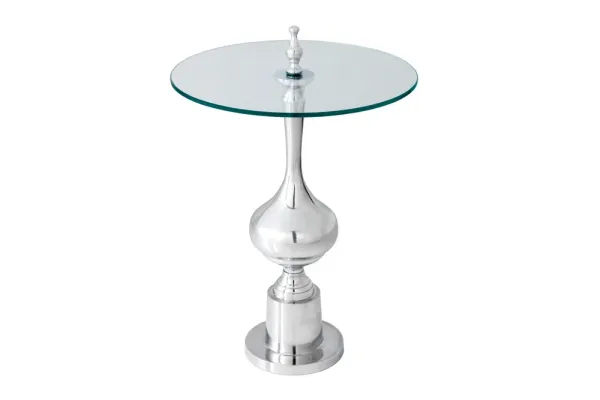 Dizajnový príručný stolík ABSTRACT 45 cm, strieborný