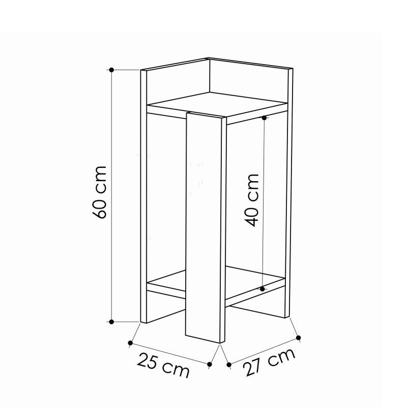 Nočný stolík ELOS 60 cm ľavý, MDF, šedý