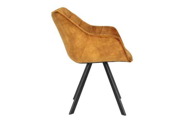 Dizajnová stolička THE DUTCH COMFORT retro horčicovo žltá, zamat