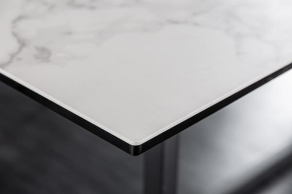 Jedálenský stôl CONCORD 200 cm keramický, biely mramorový vzhľad
