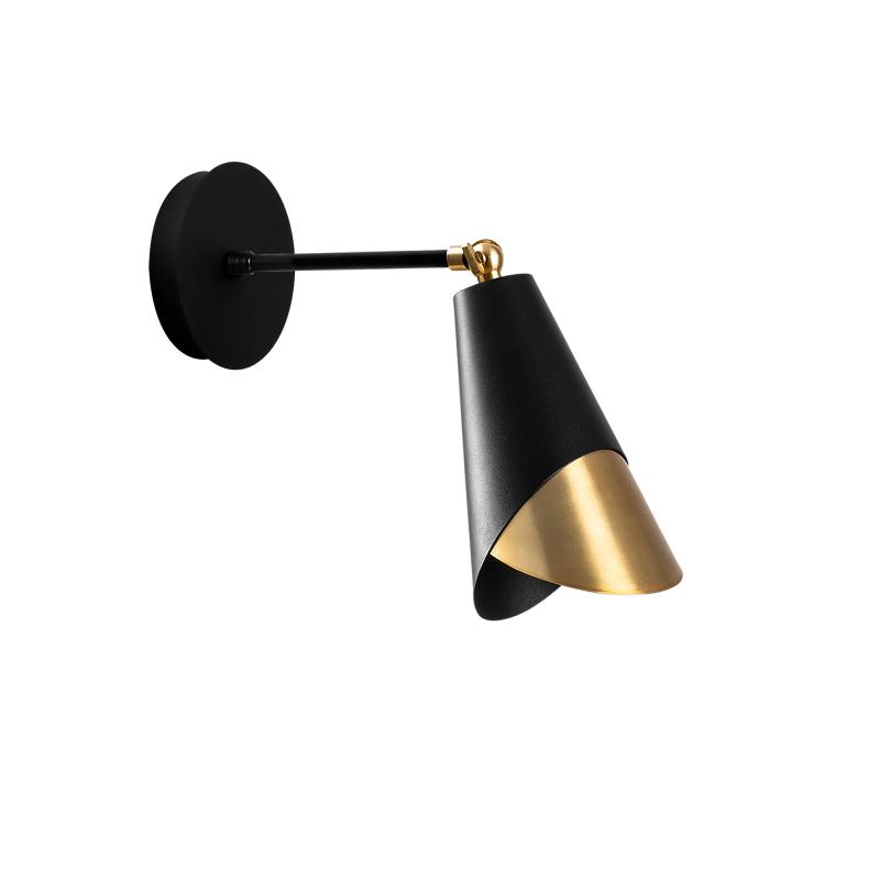 Elegantná nástenná lampa PACMAN 31 cm, čierna, zlatá