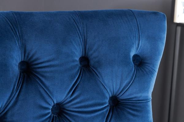 Barová stolička CASTLE Chesterfield kráľovská modrá, zamat