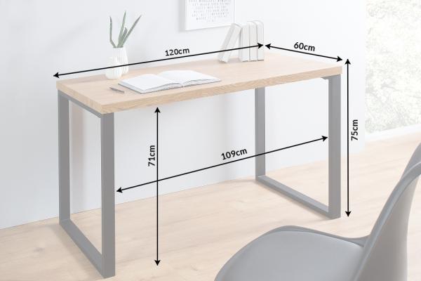 Dizajnový písací stôl OAK DESK 120 cm dub, kovový rám