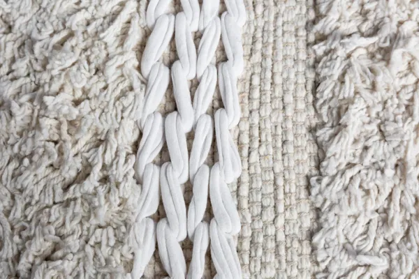 Ručne tkaný koberec WOOL CLOUD 230x160 cm, slonová kosť, bavlna