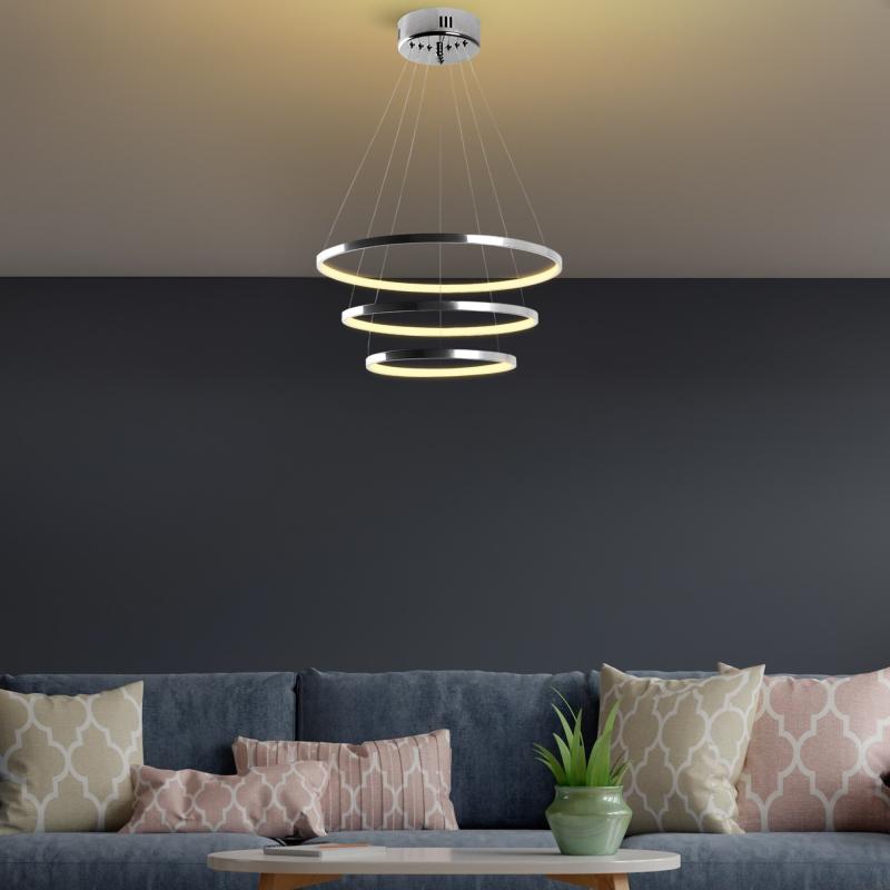 Dizajnový LED luster SIMIT 80 cm, chrómový