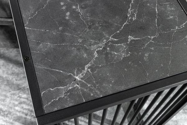 Dizajnový príručný stolík ARCHITECTURE 65 cm, mramorový, čierny