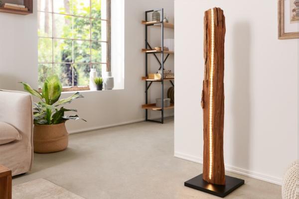 Dizajnová stojanová lampa ROOT NATURE LED 121 cm, teak, prírodná
