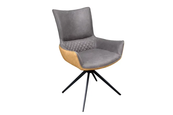 Otočná dizajnová stolička ALPINE šedá, hnedá