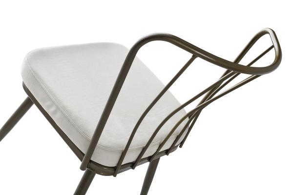 Dizajnová stolička YILDIZ, biela, zamat
