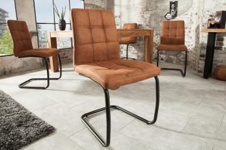 Dizajnová konzolová stolička MIAMI svetlohnedá s ozdobným prešívaním