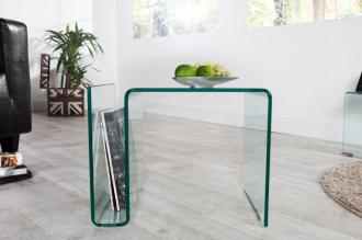 Extravagantný sklenený konferenčný stolík FANTOME 50 cm transparentný