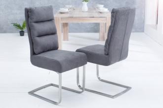 Dizajnová konzolová stolička COMFORT šedá, rám z nerezovej ocele