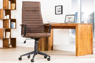 Výškovo nastaviteľná kancelárska stolička LAZIO vintage hnedá