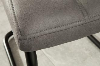 Dizajnová konzolová stolička MIAMI šedá s ozdobným prešívaním