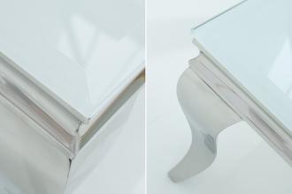 Elegantný konferenčný stolík MODERN BAROQUE 100 cm, biely