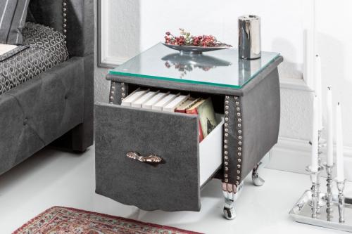 Elegantný nočný stolík EXTRAVAGANCIA 47 cm šedý