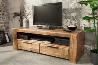 Masívny TV stolík IRON CRAFT 130 cm mangové drevo