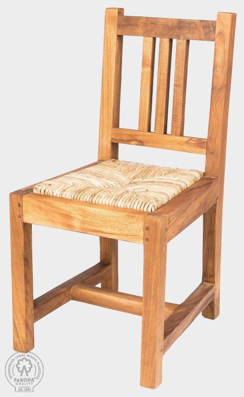 Detská stolička NANDA MINI s výpletom, teak, prírodná