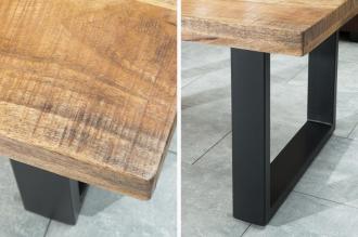Dizajnový konferenčný stolík IRON CRAFT 100 cm mango