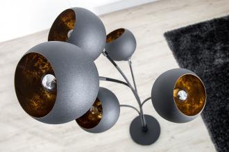 Elegantná dizajnová stojanová lampa MAGMA 170 cm čierna, zlatá