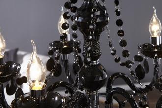 Elegantný luster BLACK CRYSTAL 55 cm čierny kryštál