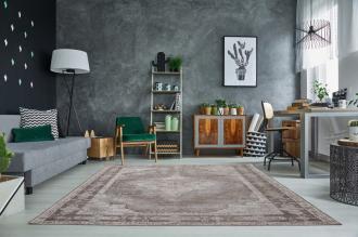 Orientálny bavlnený koberec PURE UNIQUE 240 x 160 cm geometrický vzor, svetlošedý