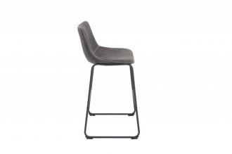 Dizajnová barová stolička DJANGO vintage šedá s kovovým rámom