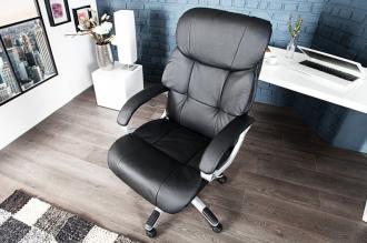 Výškovo nastaviteľná kancelárska stolička STRONG XXL čierna s podrúčkami