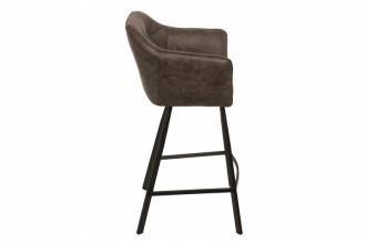 Retro barová stolička LOFT 100 cm s podrúčkami, taupe šedá
