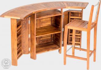 Teakový barový stôl ARTE 182 cm teak prírodný rozkladací