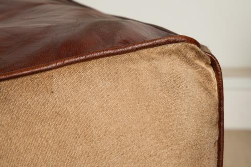 Retro taburetka MUSTANG kožený poťah 45 cm, hnedá