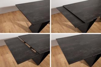 Jedálenský stôl PROMETHEUS 180 - 220 - 260 cm výsuvný, lávový vzhľad