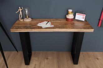 Dizajnový konzolový stôl IRON CRAFT 115 cm mango, prírodný