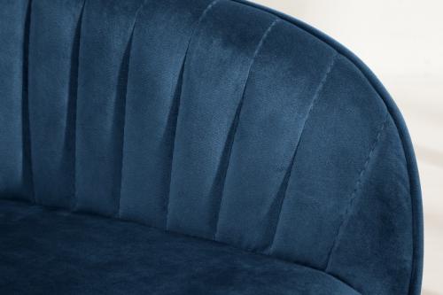 Stolička s podrúčkami TURIN zamat, modrá
