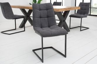 Dizajnová konzolová stolička MIAMI tmavošedá s kovový rámom