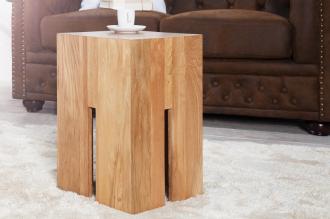 Elegantný príručný stolík CASTLE 30 cm divoký dub, prírodný