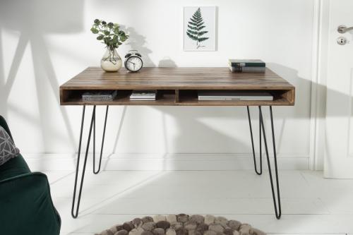 Masívny pracovný stôl SCORPION 110 cm akácia, šedý