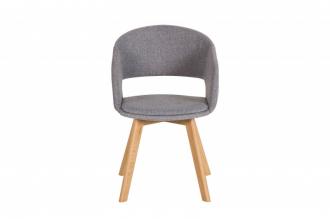 Dizajnová stolička NORDIC STAR šedá, dub