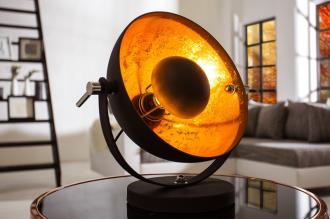 Priemyselná stolová lampa STUDIO 40 cm čierno zlatá