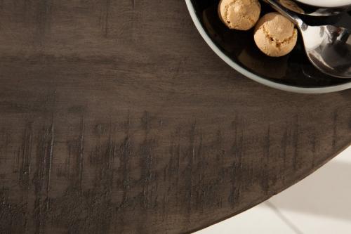 Dizajnový jedálenský stôl IRON CRAFT 80 cm okrúhly mango, šedý
