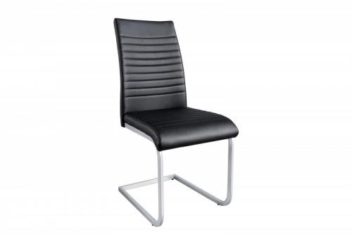 Konzolová stolička APPARTMENT čierna s kovovým rámom