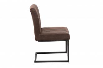 Elegantná konzolová stolička BIG ASTON vintage hnedá, kovový rám